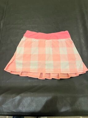 Lululemon pace setter skirt pink/white size 6